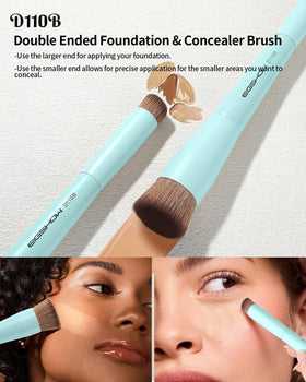 EIGSHOW concealer brush dual ended angled for precise spot conceal