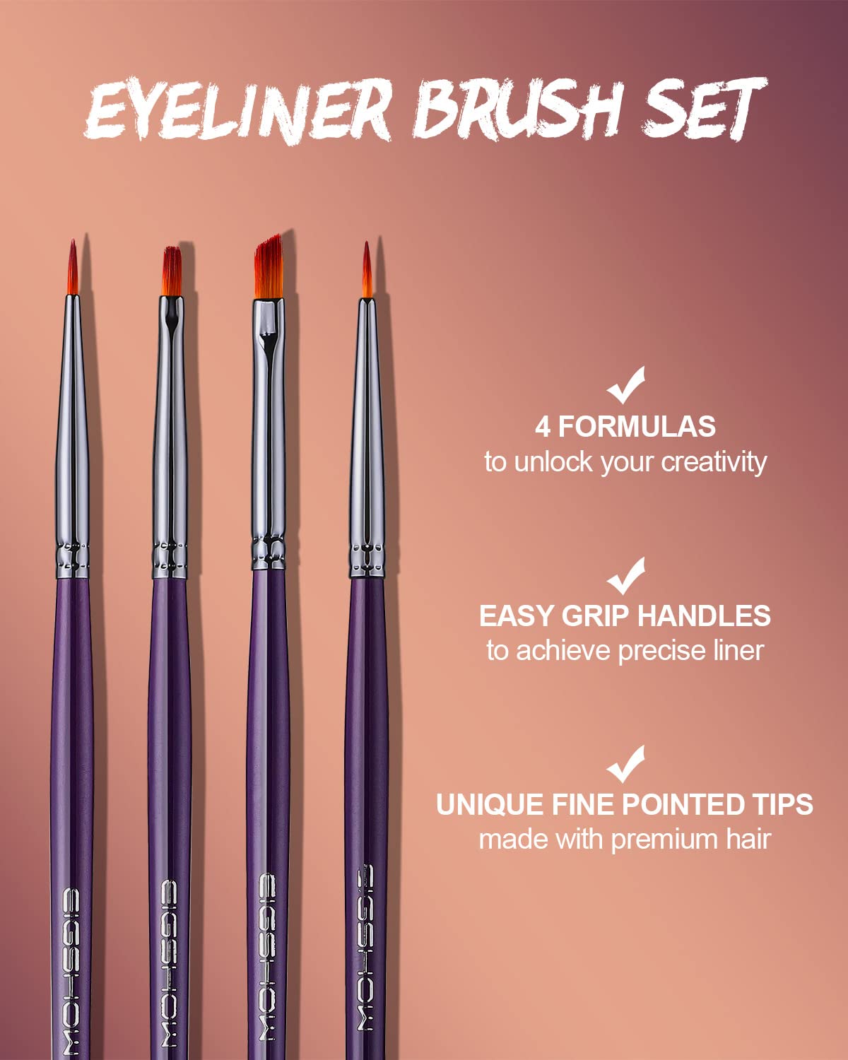 EIGSHOW Angled eyeliner brush creates a clean wing with steady control