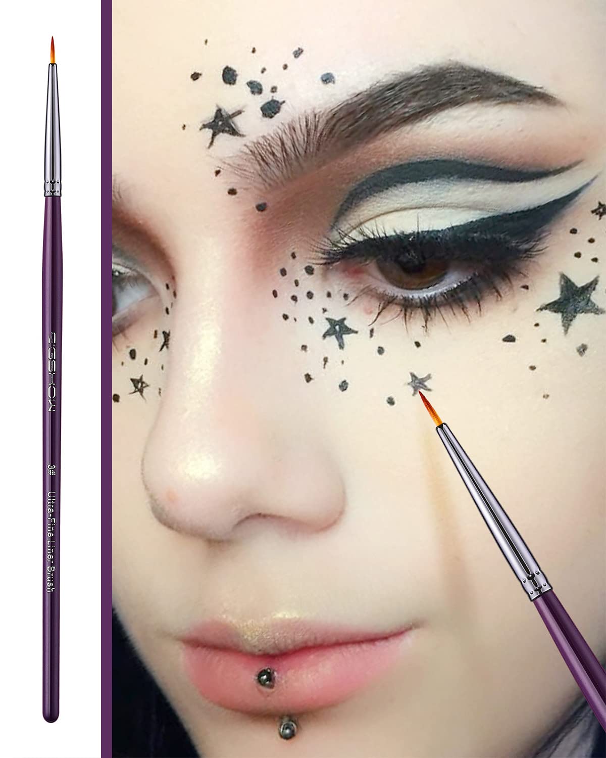 EIGSHOW Synthetic-fiber brushes are soft and shed-free for liquids, gels, and creams