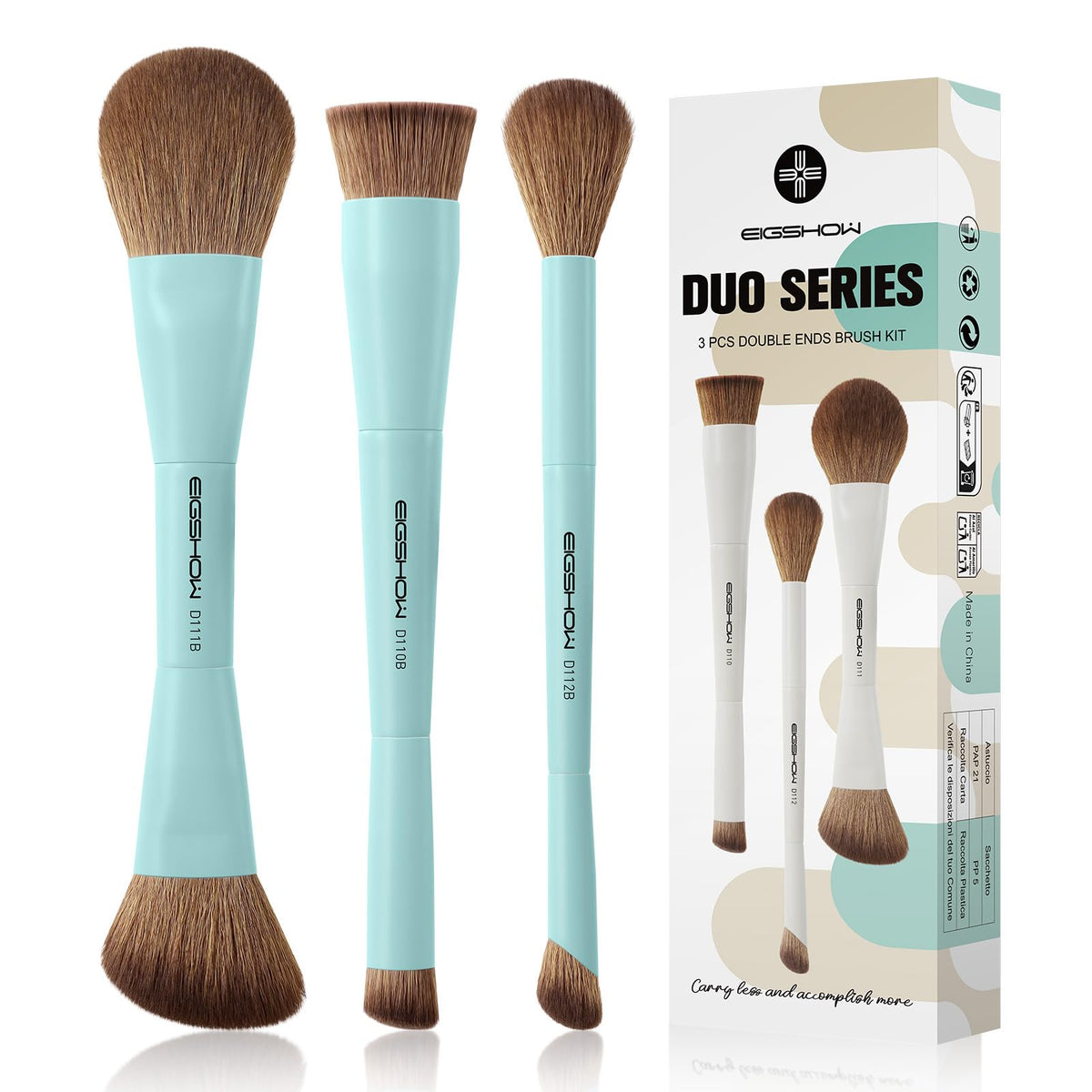 EIGSHOW makeup brush set dual ended foundation for smooth coverage