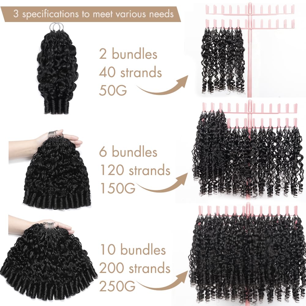 EINbeauty pre-separated feather knots for seamless crochet installation.