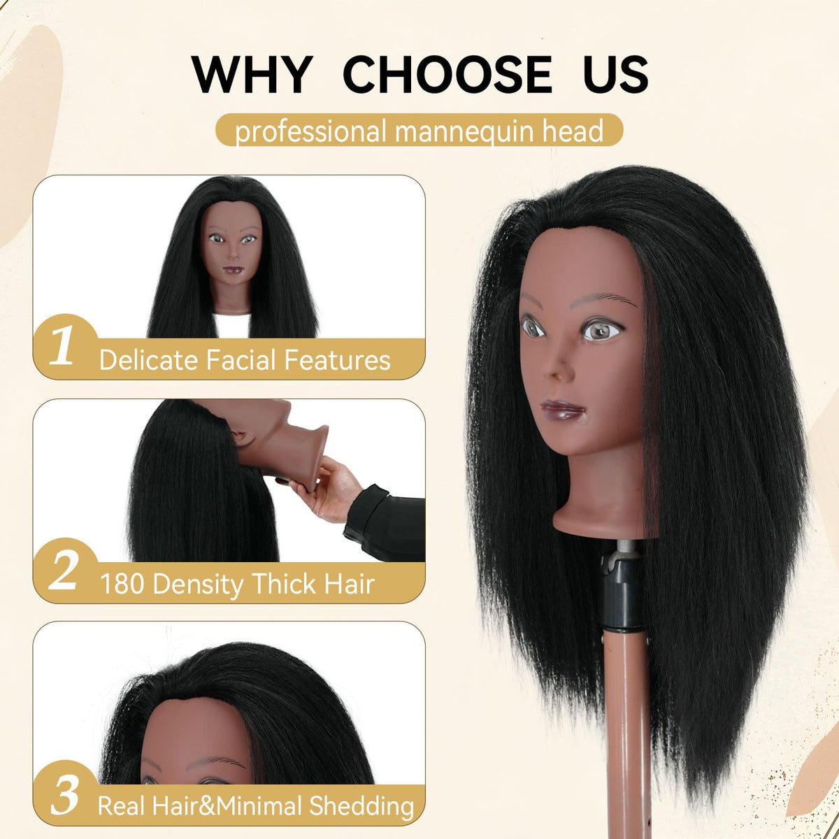 Eiohlnd mannequin head for braiding practice and detailed styling.