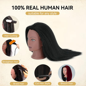 Eiohlnd mannequin head during a hair care session for washing and conditioning.
