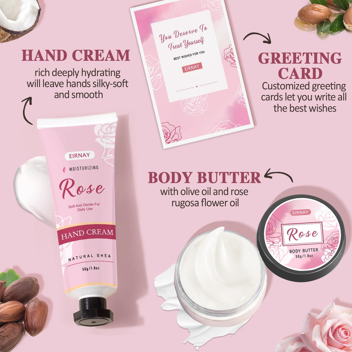 EIRNAY Body Scrub jar for mild exfoliation and radiant skin.