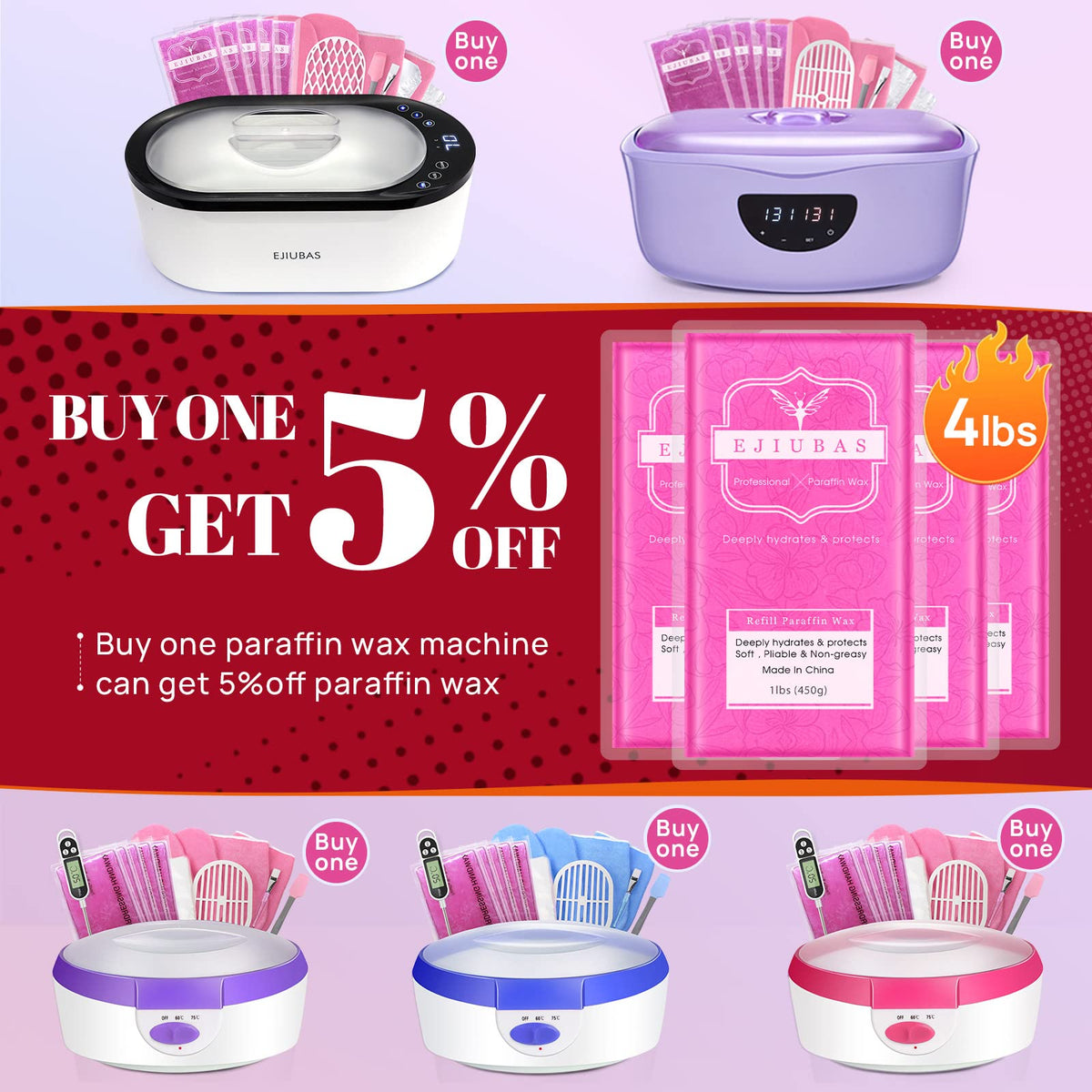 Ejiubas mitts and booties protect skin during wax treatments