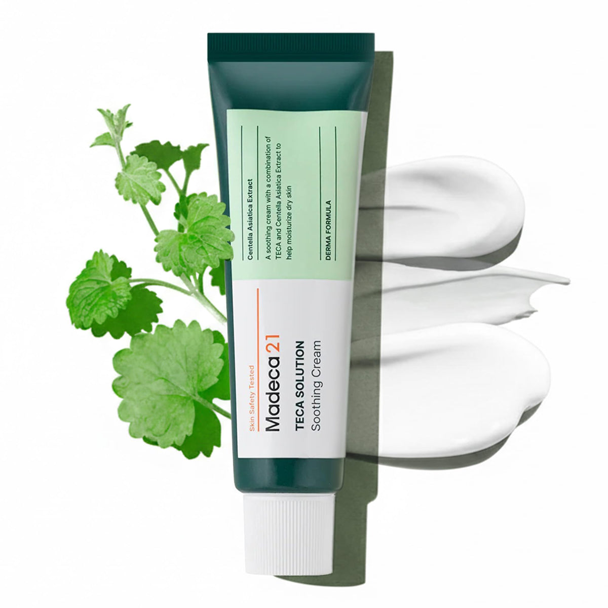 Ekais TECA cream jar close-up showing lightweight hydration for sensitive skin.