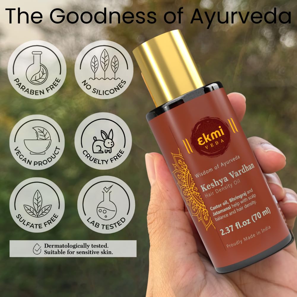 Precise dosage with EKMIVEDA Castor Rosemary Oil drops.