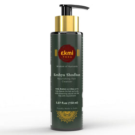 EKMIVEDA hair growth shampoo bottle showcasing a rosemary-infused formula for scalp nourishment.