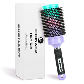 EKONAER round hair brush with a 2-1 inch ceramic barrel for smooth blowouts.