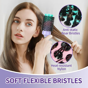 EKONAER round hair brush ideal for curling and adding volume with defined shapes.