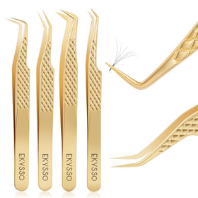 ekysso lash tweezers with a 90-degree angle for precise lash placement.