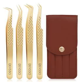ekysso lash tweezers hooked cutie for secure lash pickup during applications.
