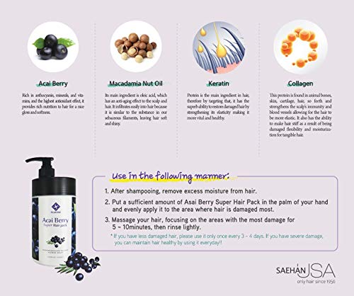 Elabore Acai Berry Super Hair Pack packaging highlights value and home use.