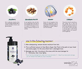 Elabore Acai Berry Super Hair Pack packaging highlights value and home use.