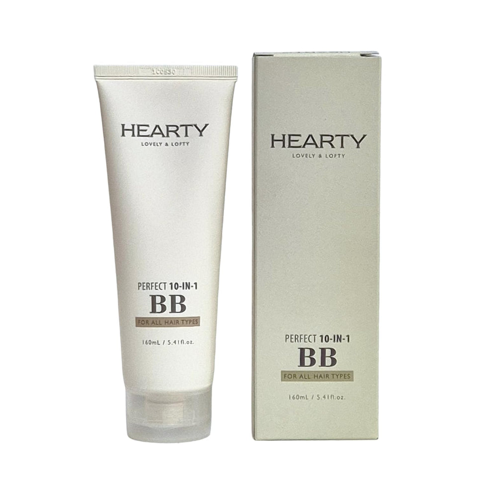 Elabore Hearty BB 10-in-1 bottle closeup for frizz control and shine.