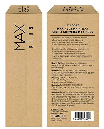 Elabore MAX Plus Hair Wax in hand ready for quick, controlled styling