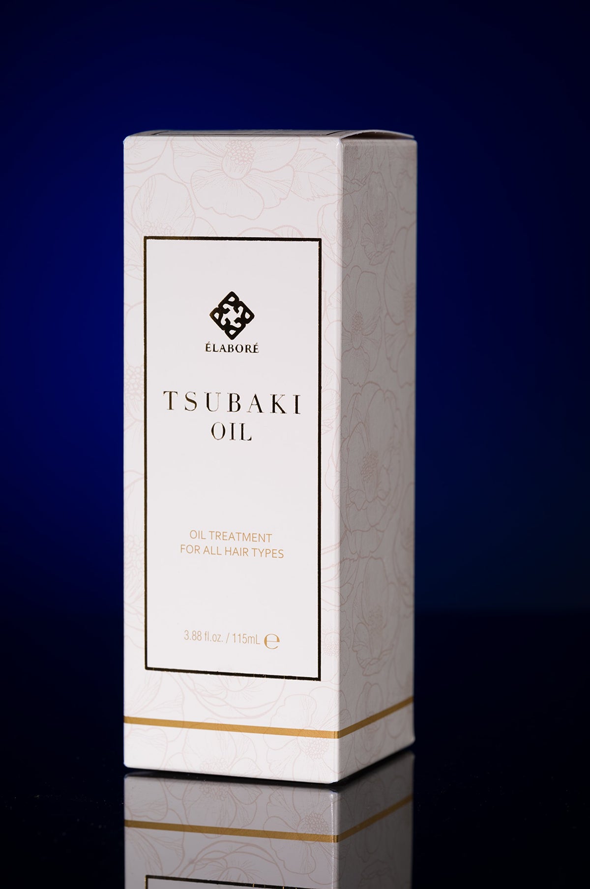 Elabore Tsubaki Oil applied to hair for a light silky finish.