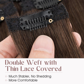 Elailite Remy hair clip-ins 10 inch dark brown easy everyday styling and fuller look