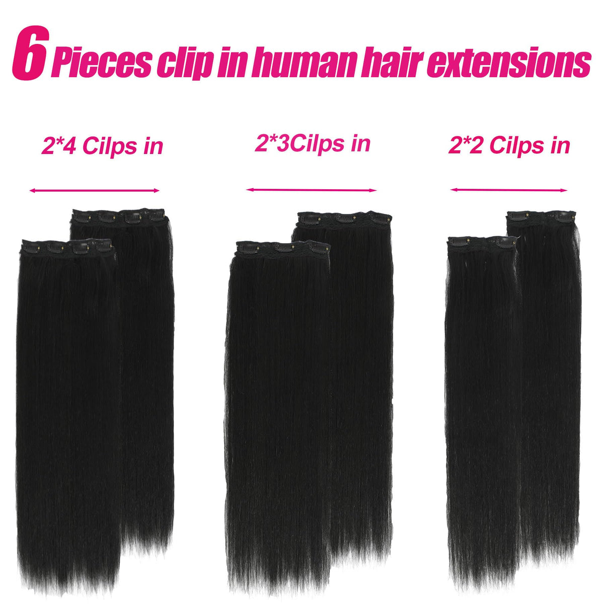 ELAOGI Yaki Straight clip-in close-up showing secure, durable clips for lasting wear