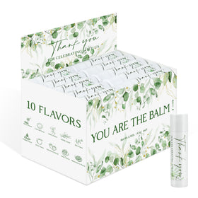 ElasignShopo lip balms assortment display for bulk gifting at events.