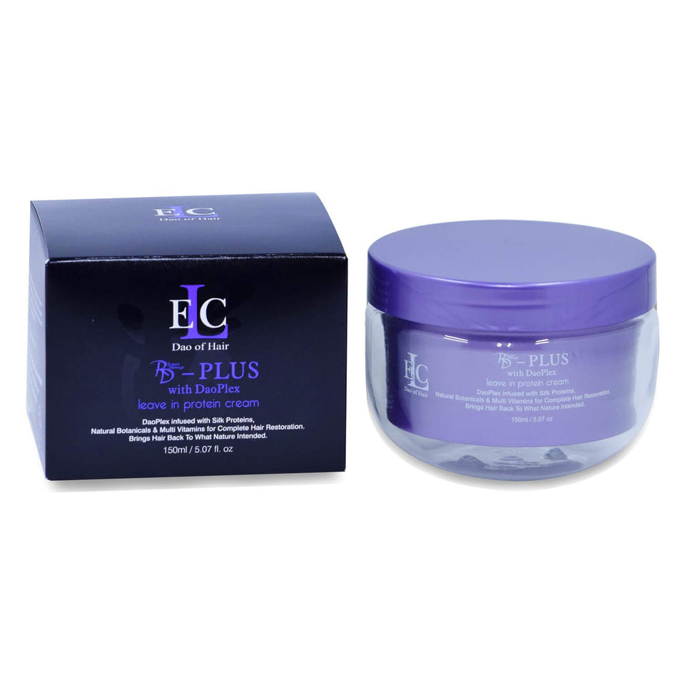 ELC Dao of Hair Protein Cream Plus bottle smoothing hair and protecting color.