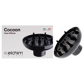 Elchim Cocoon 3900 diffuser close-up highlighting plush curls with even airflow.