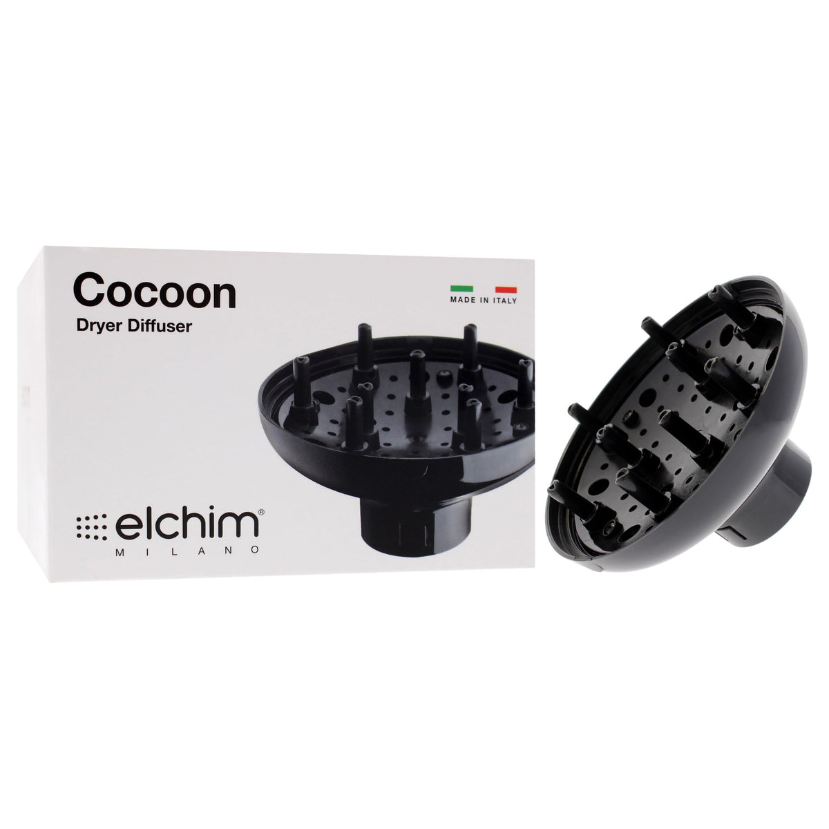 Side view of the Elchim Cocoon diffuser for gentle curl shaping.