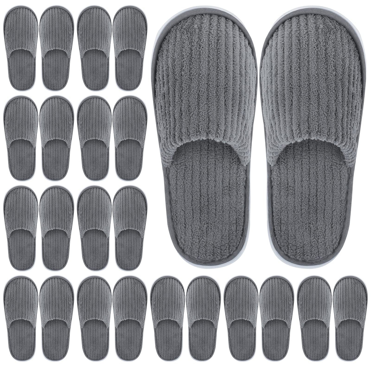 Elcoho closed-toe spa slippers in packaging for hotel guests, convenient and hygienic.