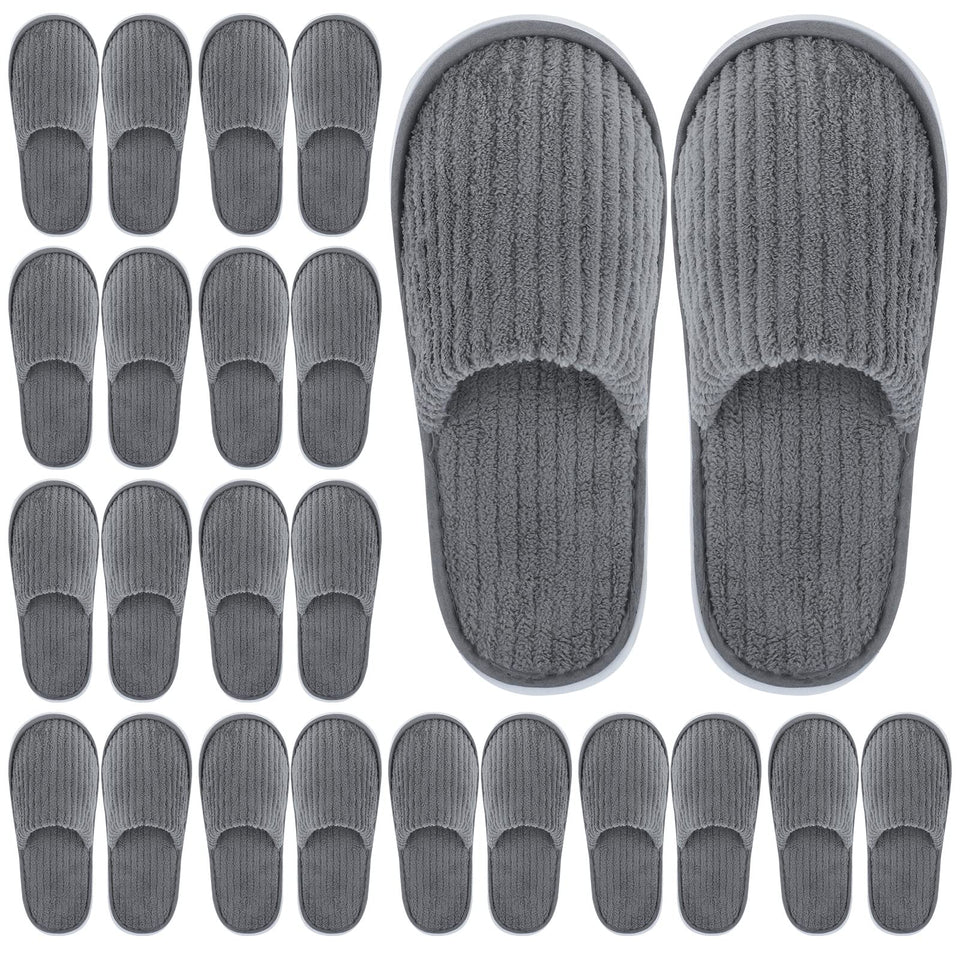 Elcoho closed-toe spa slippers in packaging for hotel guests, convenient and hygienic.