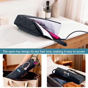 ELCUPA heat-safe pouch protects surfaces while styling at home, gym, or studio.