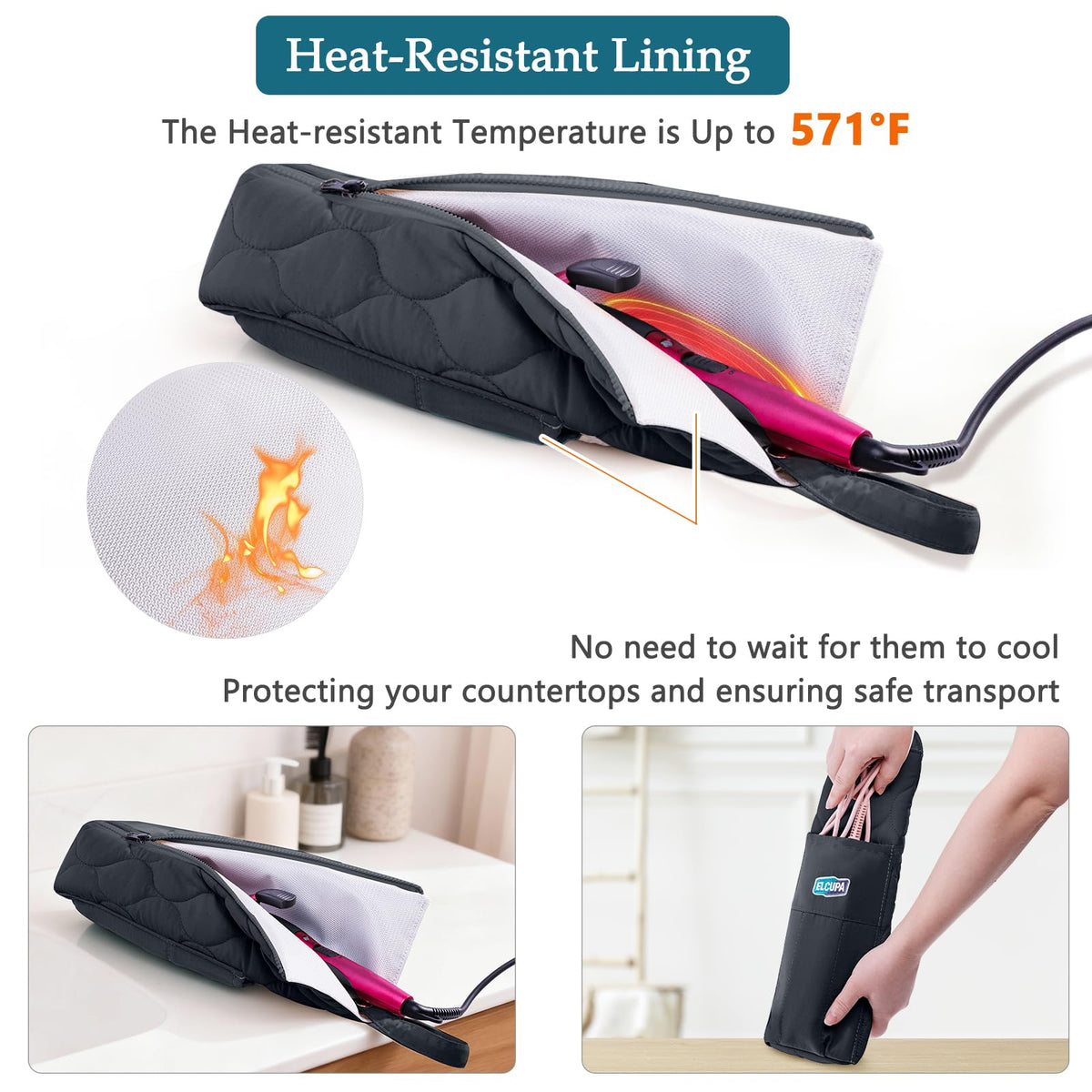 ELCUPA thirteen-point-five-inch storage bag fits most tools without squeezing, ideal for travel.
