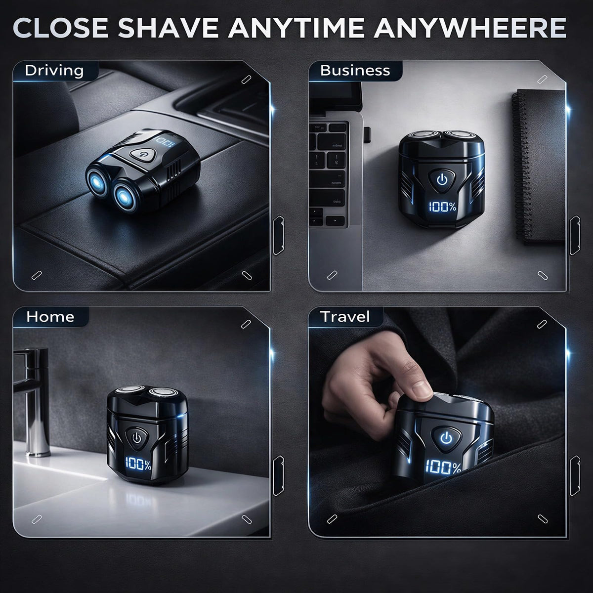 ElectaKey shaver rinsing-friendly design shown for easy cleaning after use