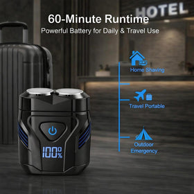 ElectaKey mini shaver shown in wet-dry use for shower or dry routines