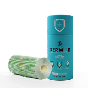Electrum Dermor protective dermal armor tattoo bandage roll provides a waterproof shield for fresh ink.