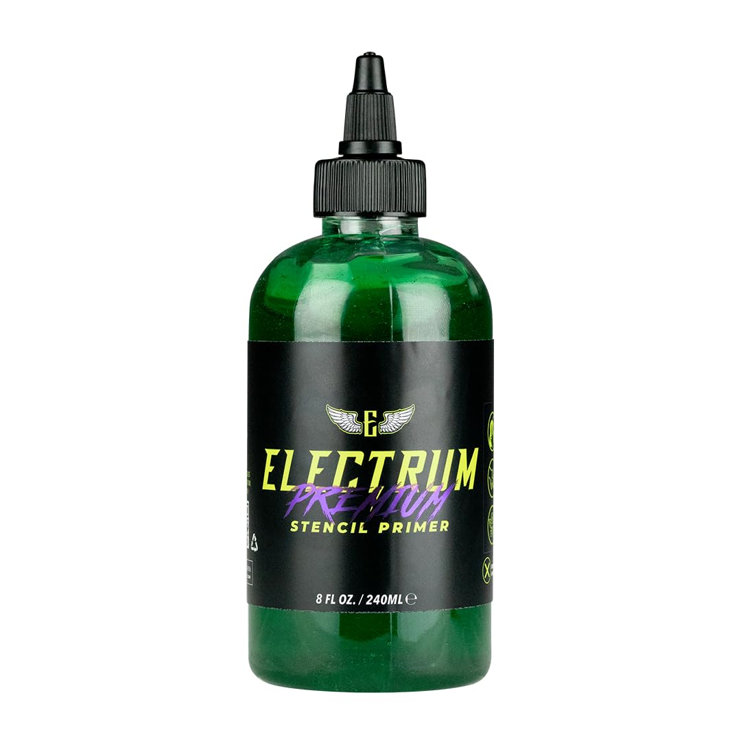 Electrum tattoo stencil gel 8 oz bottle ready for precise transfers.