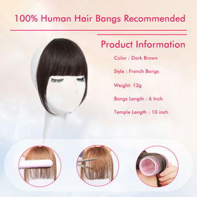 ELEFOCUS clip-in bangs featuring breathable inner mesh for comfort.