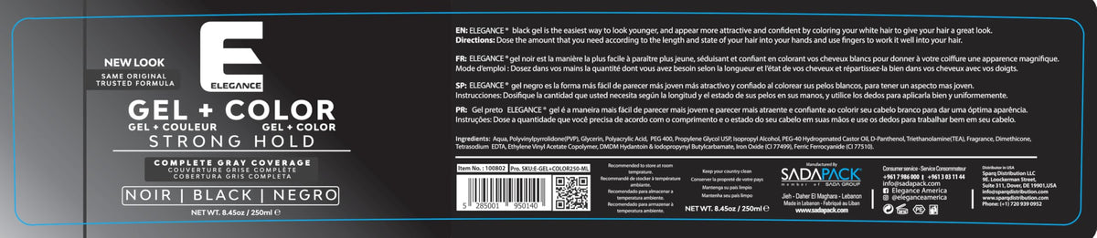 Elegance Black Gel creates sleek, salon-ready styling with strong hold