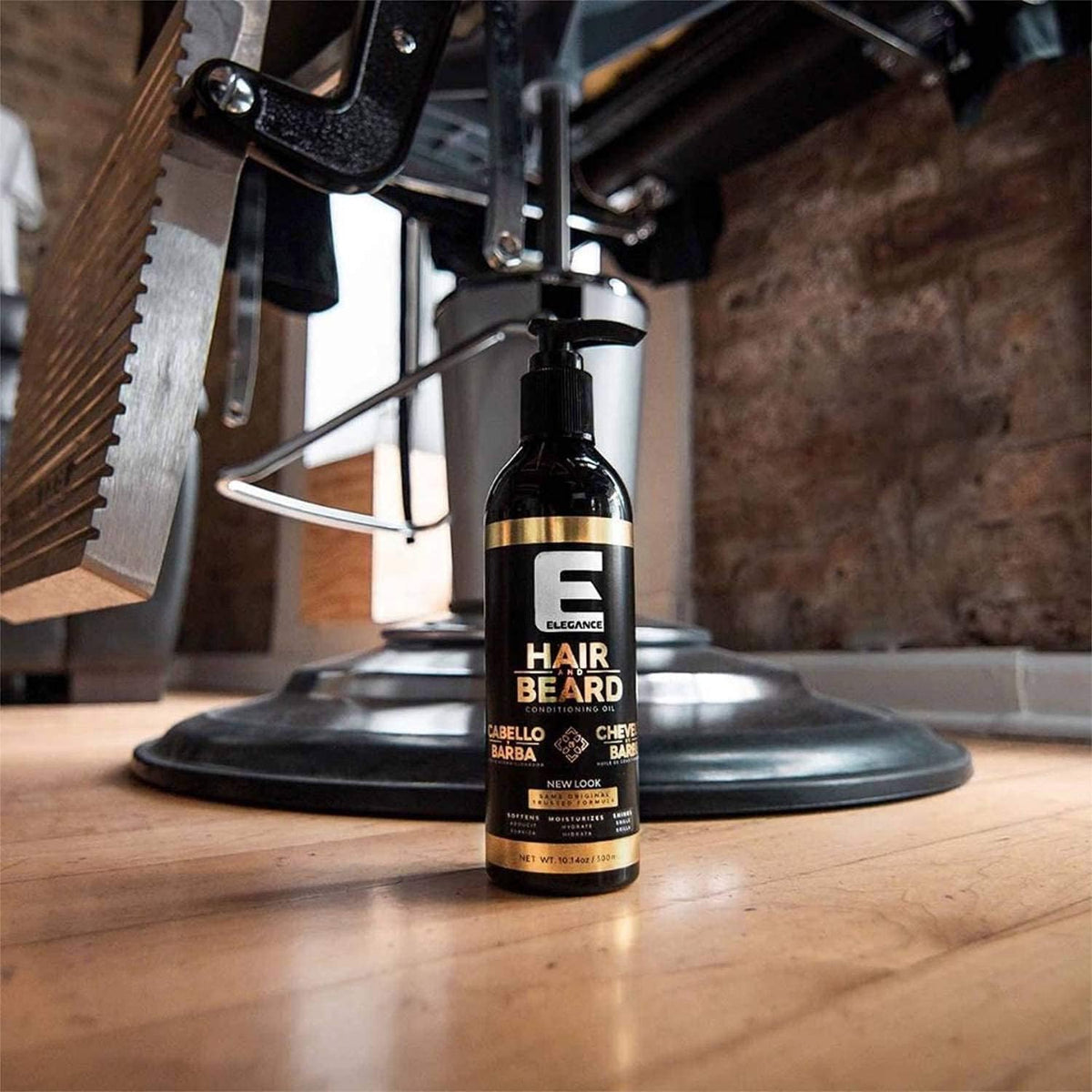 Elegance Hair-Beard Oil packaging highlights premium aloe-enriched formula.