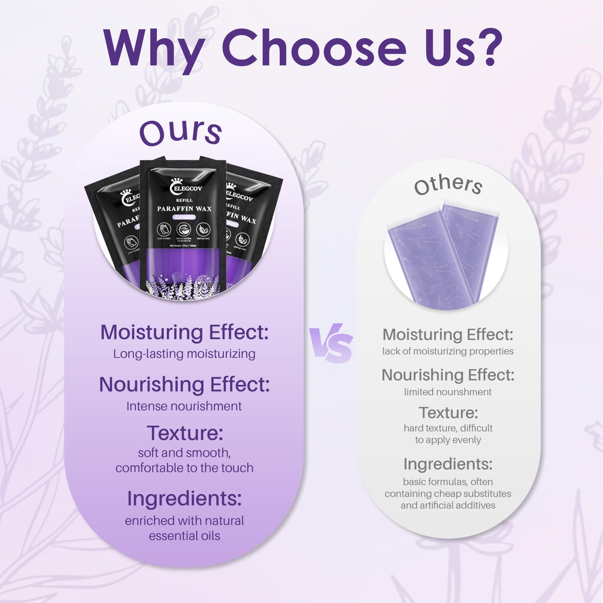 ELEGCOV deeply moisturizing wax nourishes dry skin.