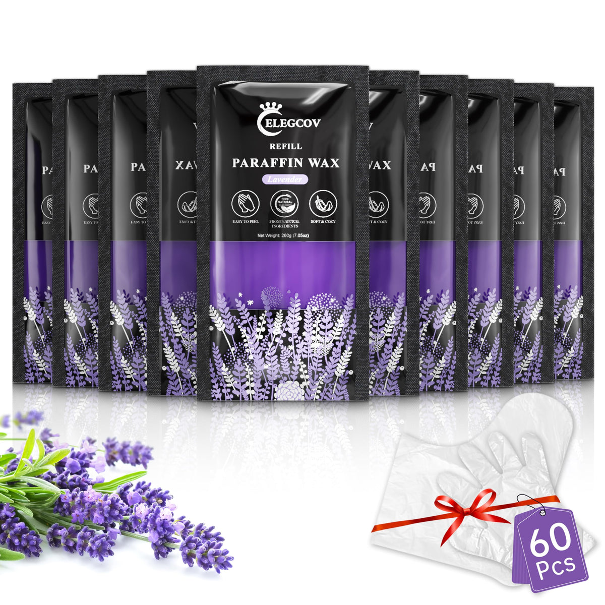 ELEGCOV lavender paraffin refills for hands and feet deliver soothing moisture.
