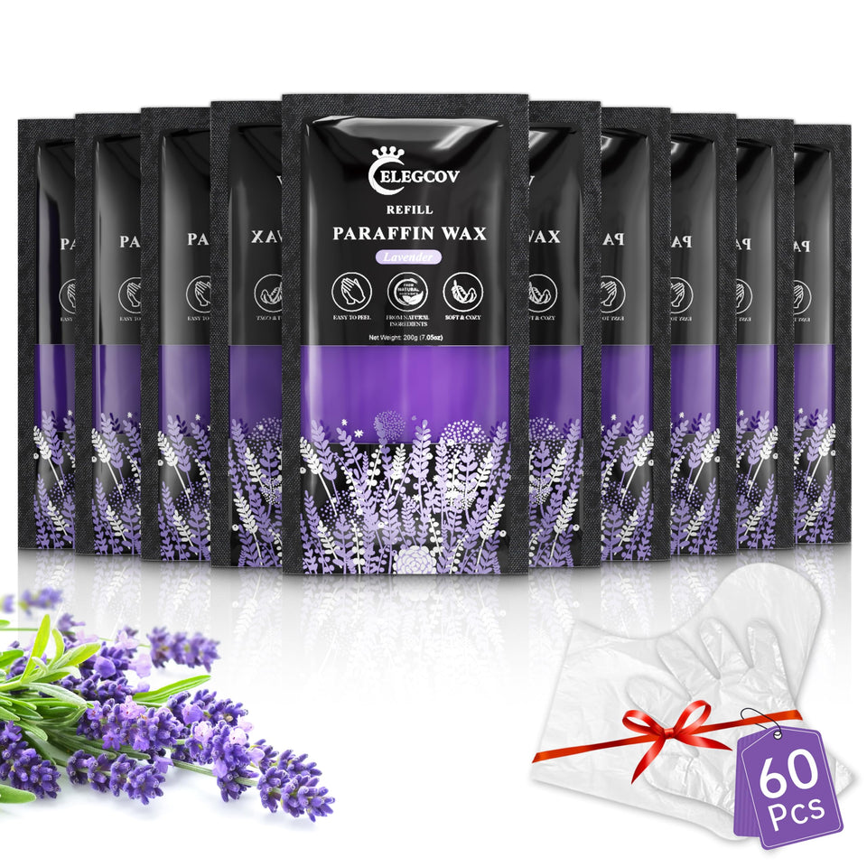 ELEGCOV lavender paraffin refills for hands and feet deliver soothing moisture.