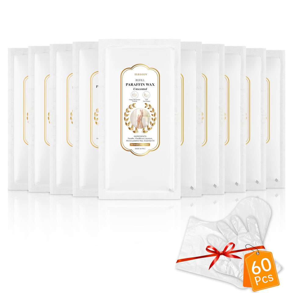 ELEGCOV paraffin wax refills 10-pack unscented ready for home spa use and moisturization