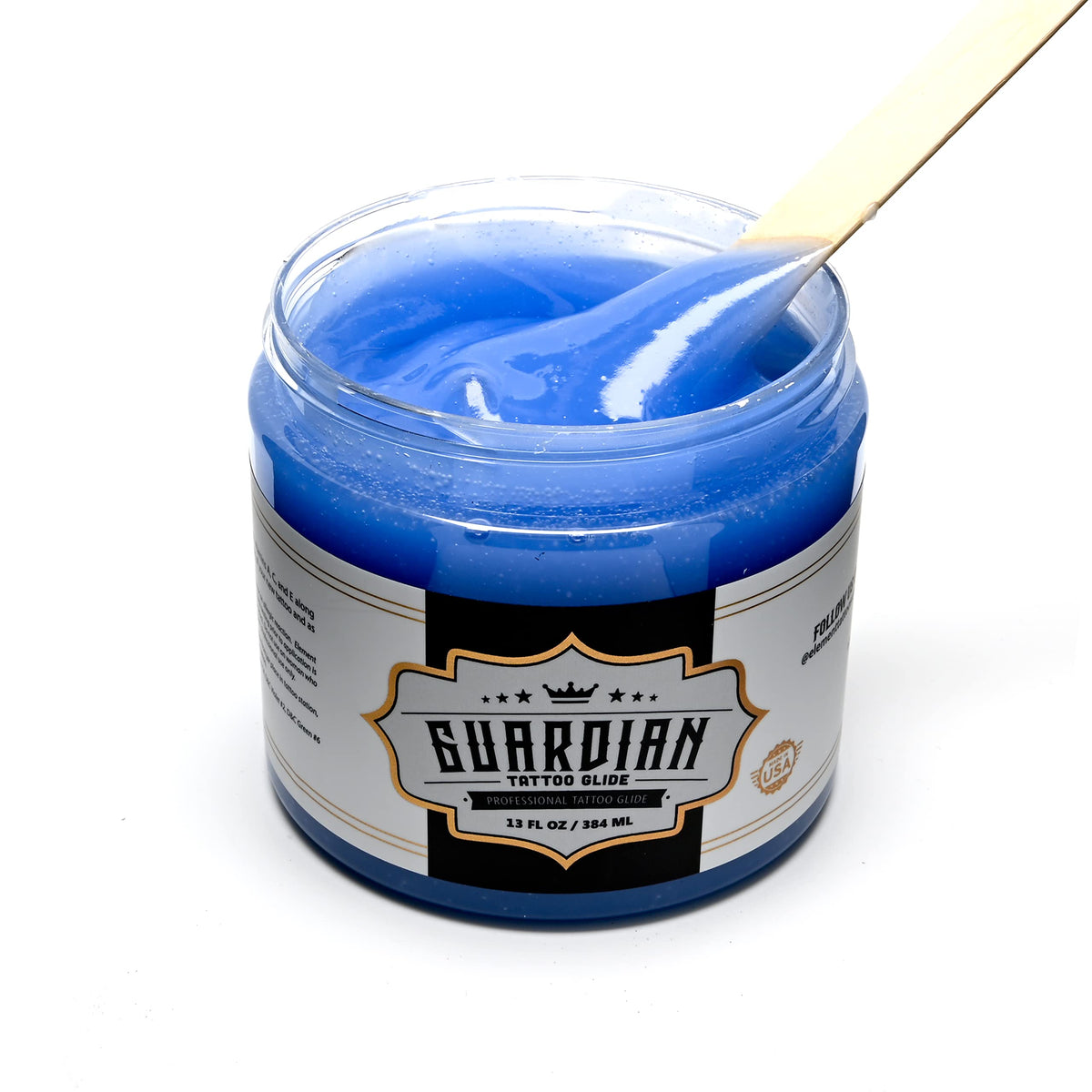 Botanical extracts and vitamins nourish the Guardian Tattoo Glide Gel.