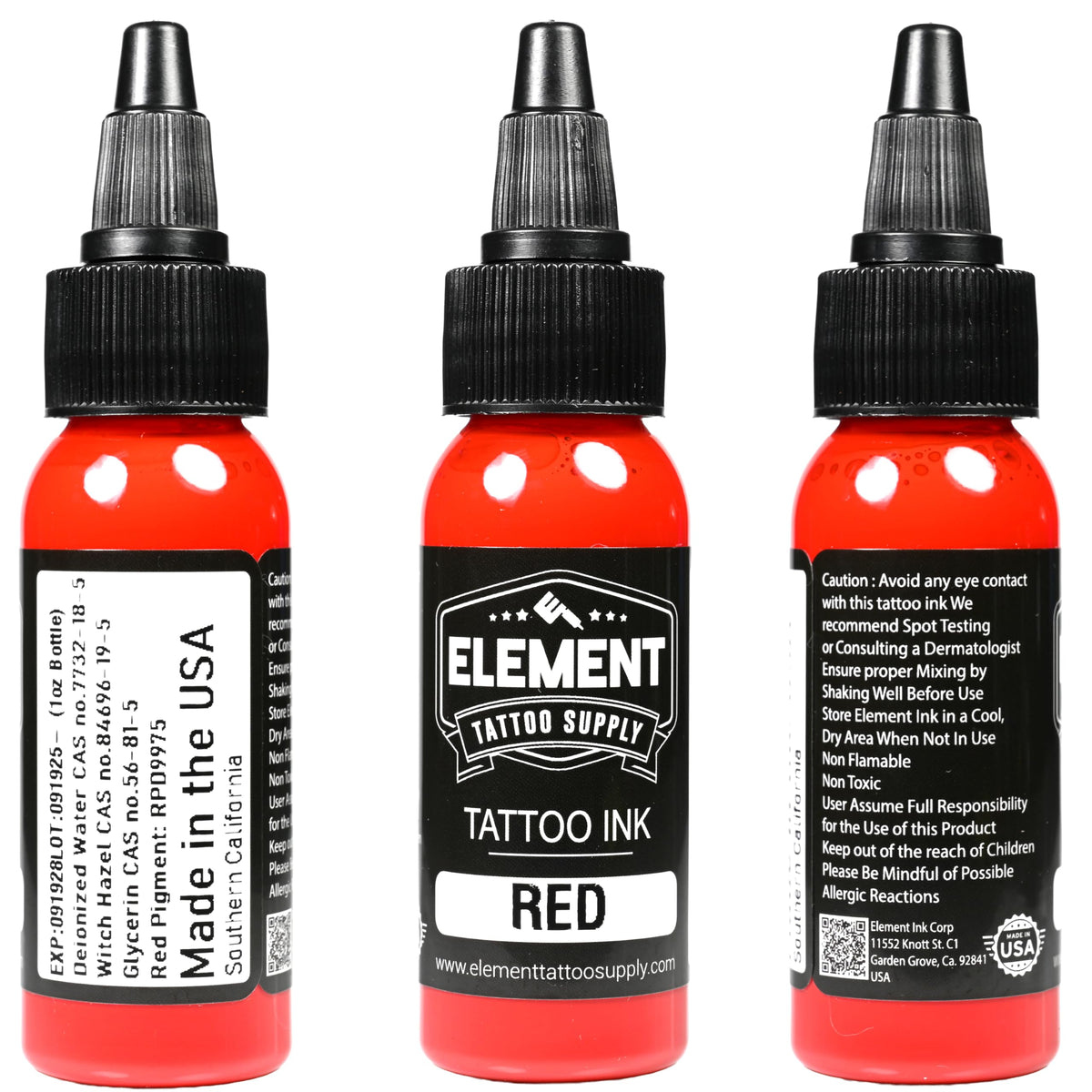 Element Red bottle cap highlight for quick, reliable color re-loads