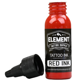 Element Red bottle closeup emphasizes high pigment load