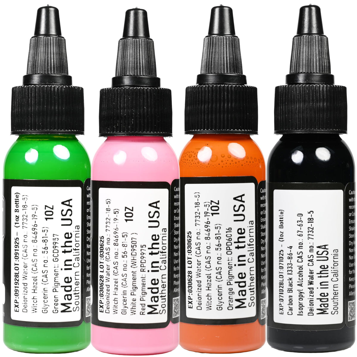 Studio setup with colorful ink collection ready for client sessions