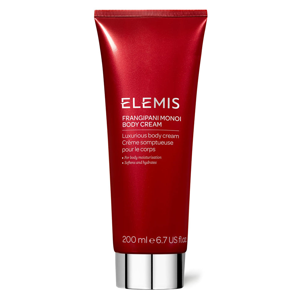 ELEMIS Frangipani Monoi Body Cream bottle for luxurious hydration.