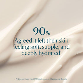 Dispensing pump enables easy application on skin.