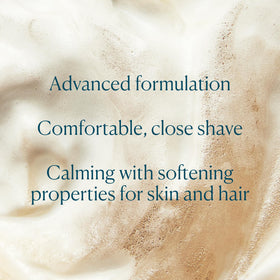 Creamy foam from ELEMIS shaving gel ready to apply for a smooth razor glide.