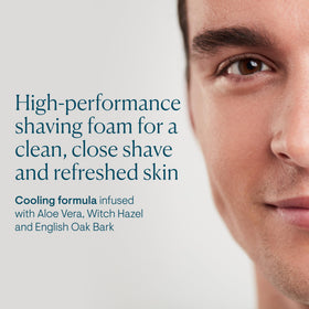 ELEMIS gel releases rich foam from a pump for comfortable razor glide.